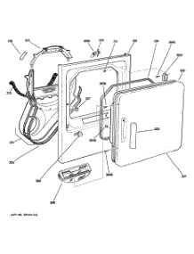 02 - Front Panel & Door parts for Ge Dryer DS4500EB2WW from AppliancePartsPros.com