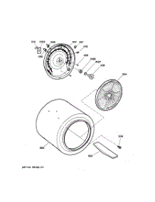 04 - Drum parts for Ge Dryer DS4500EB2WW from AppliancePartsPros.com