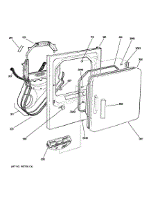 02 - Front Panel & Door parts for Ge Dryer DJXR433EC0WW from AppliancePartsPros.com