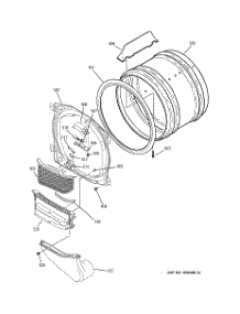 04 - Front Bulkhead, Air Duct & Drum parts for Ge Dryer DDSS475GA0WW from AppliancePartsPros.com