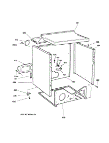 03 - Cabinet parts for Ge Dryer BWXR473EV0AA from AppliancePartsPros.com
