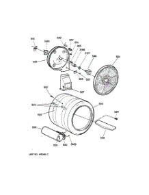 04 - Drum parts for Ge Dryer DNSR475GY3WW from AppliancePartsPros.com