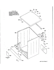02 - Cabinet & Top Assembly parts for Ge Dryer CADE165SWH from AppliancePartsPros.com