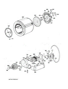 04 - Drum, Heater Assembly, Blower & Drive Assembly parts for Ge Dryer CADE165SAL from AppliancePartsPros.com