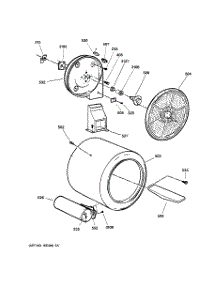 04 - Drum parts for Ge Dryer DWXR483GA0WW from AppliancePartsPros.com