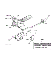 05 - Gas Valve & Burner Assembly parts for Ge Dryer DWXR483GA0WW from AppliancePartsPros.com