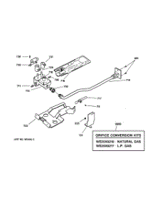 05 - Gas Valve & Burner Assembly parts for Ge Dryer DBSR453GA1AA from AppliancePartsPros.com