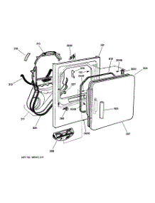 02 - Front Panel & Door parts for Ge Dryer DHSR333GA0WB from AppliancePartsPros.com