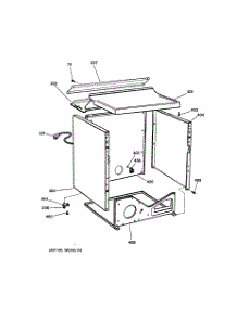 03 - Cabinet parts for Ge Dryer DHSR333GA0WB from AppliancePartsPros.com