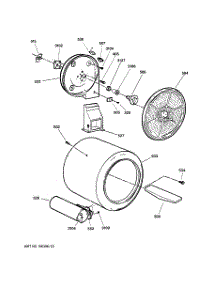 04 - Drum parts for Ge Dryer DBB3300GA0AA from AppliancePartsPros.com