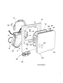 02 - Front Panel & Door parts for Ge Dryer DX4500EA0WW from AppliancePartsPros.com