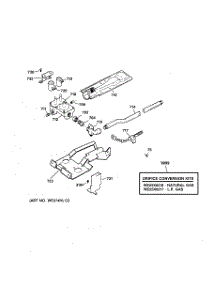 05 - Gas Valve & Burner Assembly parts for Ge Dryer DWSR485GA0WW from AppliancePartsPros.com