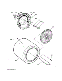 04 - Drum parts for Ge Dryer DBB3300EA0AA from AppliancePartsPros.com