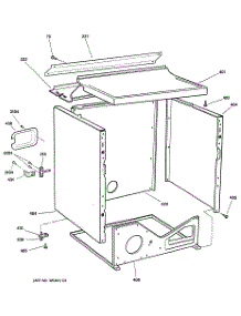 04 - Cabinet parts for Ge Dryer DBXR453EA0AA from AppliancePartsPros.com
