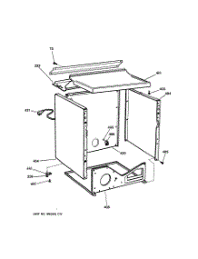 03 - Cabinet parts for Ge Dryer DBSR453GA0AA from AppliancePartsPros.com