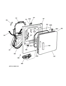 02 - Front Panel & Door parts for Ge Dryer DBSR453GA0WW from AppliancePartsPros.com