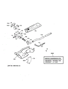 05 - Gas Valve & Burner Assembly parts for Ge Dryer DBSR453GA0WW from AppliancePartsPros.com
