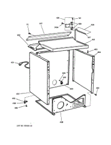 03 - Cabinet parts for Ge Dryer DPSF505GW2AA from AppliancePartsPros.com