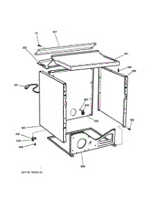 03 - Cabinet parts for Ge Dryer DCXR453GV1WW from AppliancePartsPros.com