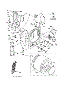 02 - Back Panel & Drum parts for Ge Dryer DSKP233ETAWB from AppliancePartsPros.com