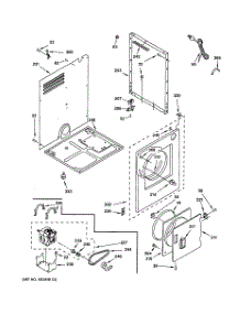 03 - Cabinet, Front Panel, Door & Motor parts for Ge Dryer DSKP233ETAAB from AppliancePartsPros.com