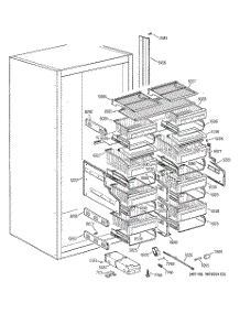 04 - Shelves & Drawers parts for Ge Freezer ZIFS36NMARH from AppliancePartsPros.com