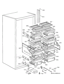 04 - Shelves & Drawers parts for Ge Freezer ZIFS36NDARH from AppliancePartsPros.com