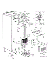 02 - Cabinet Parts (1) parts for Ge Freezer ZIFS360NXARH from AppliancePartsPros.com