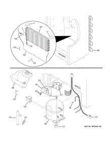 03 - Unit Parts parts for Ge Freezer FUF17DTFRWH from AppliancePartsPros.com