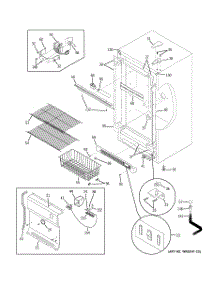02 - Cabinet parts for Ge Freezer FUF14DTCRWH from AppliancePartsPros.com