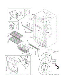 02 - Cabinet parts for Ge Freezer FUF14DUDRWW from AppliancePartsPros.com