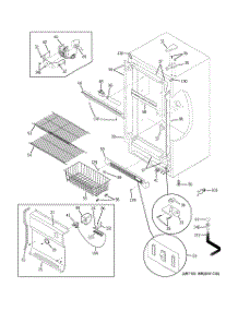 02 - Cabinet parts for Ge Freezer FUF14DTDRWH from AppliancePartsPros.com