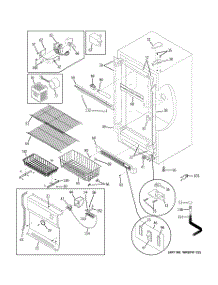 02 - Cabinet parts for Ge Freezer FUF20DUCRWW from AppliancePartsPros.com