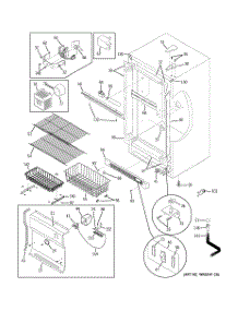 02 - Cabinet parts for Ge Freezer FUF20DUDRWW from AppliancePartsPros.com