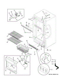 02 - Cabinet parts for Ge Freezer FUF14DTBRWH from AppliancePartsPros.com