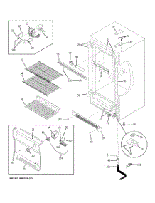 02 - Cabinet parts for Ge Freezer FUF14SUBRWW from AppliancePartsPros.com