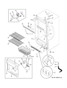 02 - Cabinet parts for Ge Freezer FUF17DTCRWH from AppliancePartsPros.com