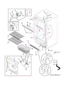 02 - Cabinet parts for Ge Freezer FUF14DUCRWW from AppliancePartsPros.com