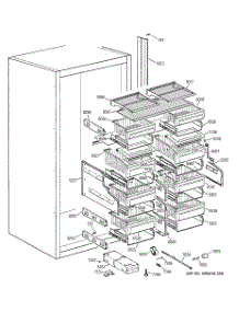 04 - Shelves & Drawers parts for Ge Freezer ZIF36NMALH from AppliancePartsPros.com