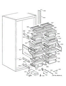 04 - Shelves & Drawers parts for Ge Freezer ZIF36NDALH from AppliancePartsPros.com