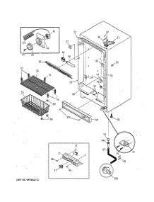 02 - Cabinet, Controls & Shelves parts for Ge Freezer FP21DXARWH from AppliancePartsPros.com