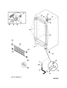 02 - Cabinet parts for Ge Freezer FUM12SAARWH from AppliancePartsPros.com