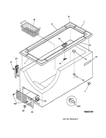 02 - Cabinet, Controls & Shelves parts for Ge Freezer FCM25DABWH from AppliancePartsPros.com