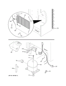 03 - Unit Parts parts for Ge Freezer FUF14DTARWH from AppliancePartsPros.com