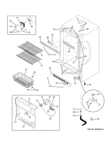 02 - Cabinet parts for Ge Freezer FUG17DSARWH from AppliancePartsPros.com