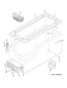 02 - Cabinet parts for Ge Freezer FCM15SPDWH from AppliancePartsPros.com