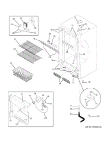 02 - Cabinet parts for Ge Freezer FUF14DPHRWH from AppliancePartsPros.com