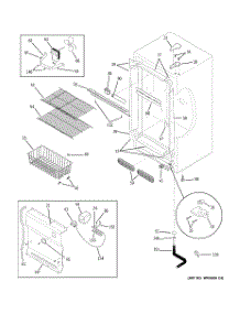02 - Cabinet parts for Ge Freezer FUF17DPFRWH from AppliancePartsPros.com