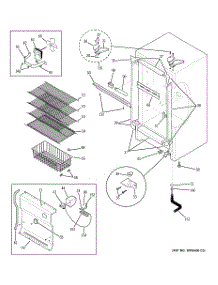 02 - Cabinet parts for Ge Freezer FUF17DPBRWH from AppliancePartsPros.com