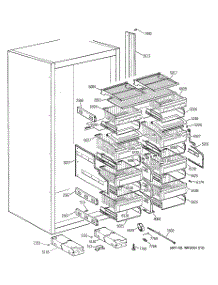 04 - Shelves & Drawers parts for Ge Freezer ZIF36NMHLH from AppliancePartsPros.com
